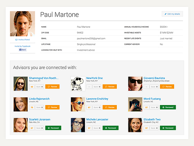 Webapp Profile Page card profile social ui webapp