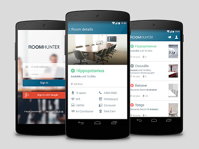 Room Hunter - Aplicación para encontrar salas disponibles - 2013 ui ux