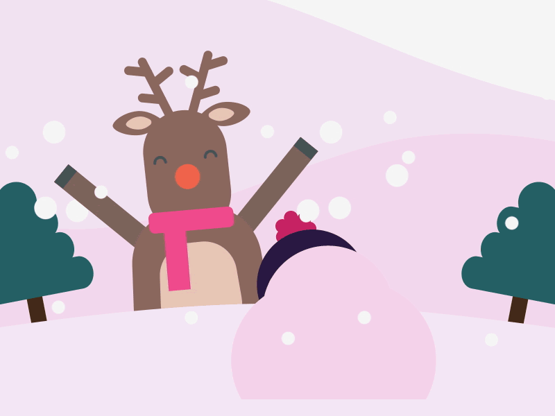 Hi Dribbble! animation character animation character design debut gif mountain reindeer snow winter