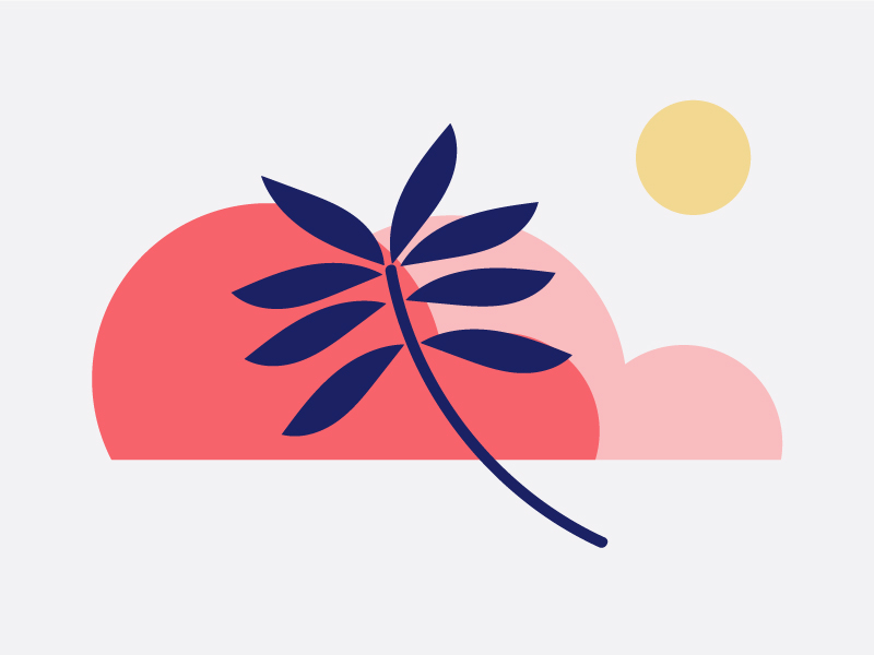 What Is This 2d illustration leaf sun vector