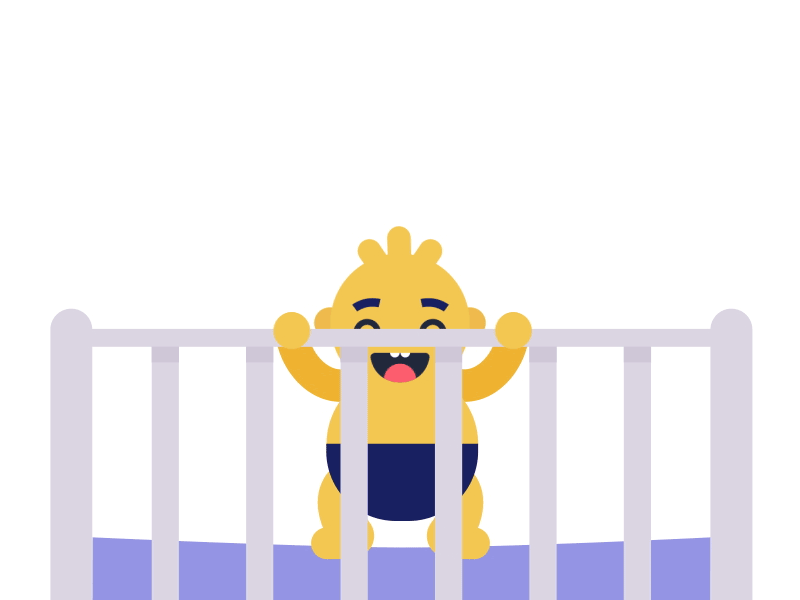 It's Thursday, Baby! 2d animation baby character design cot gif illustration jump no sleep vector
