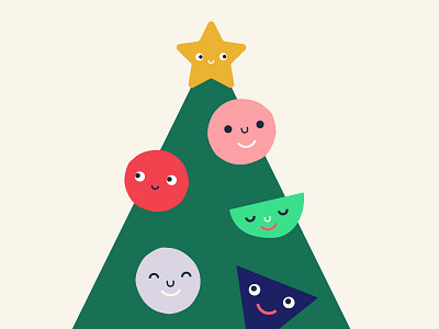 December is coming... 2d character design christmas christmas balls christmas decorations christmas tree faces flat illustration smiles star vector