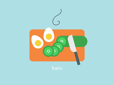 Food Health & Safety | Hairs 2d board chopping cucumber design eggs food health illustration kitchen knife safety vector
