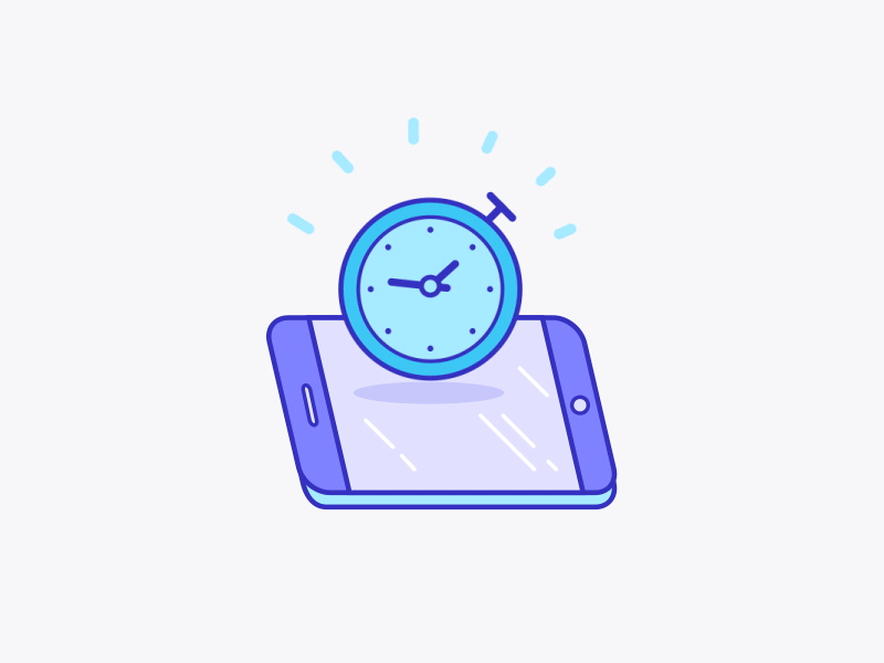 03 Icon Stopwatch Dribbble 2d animation gif motion design phone stopwatch time web animation