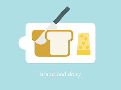 Bread and dairy 2d board bread cheese chopping chopping board creative flat illustration knife slice vector