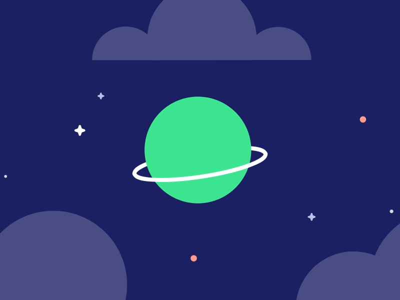 Floating in Space 2d animation character design creative design flat floating gif illustration motion design planet rocket space spaceship stars universe vector