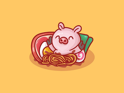 pork ramen 🐷 animal noodle pig ramen