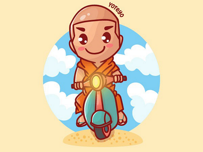 Monk on Moped