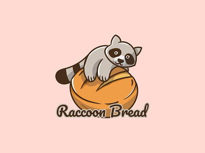 Raccoon Bread animal bakery branding bread character cute illustration logo raccoon vector