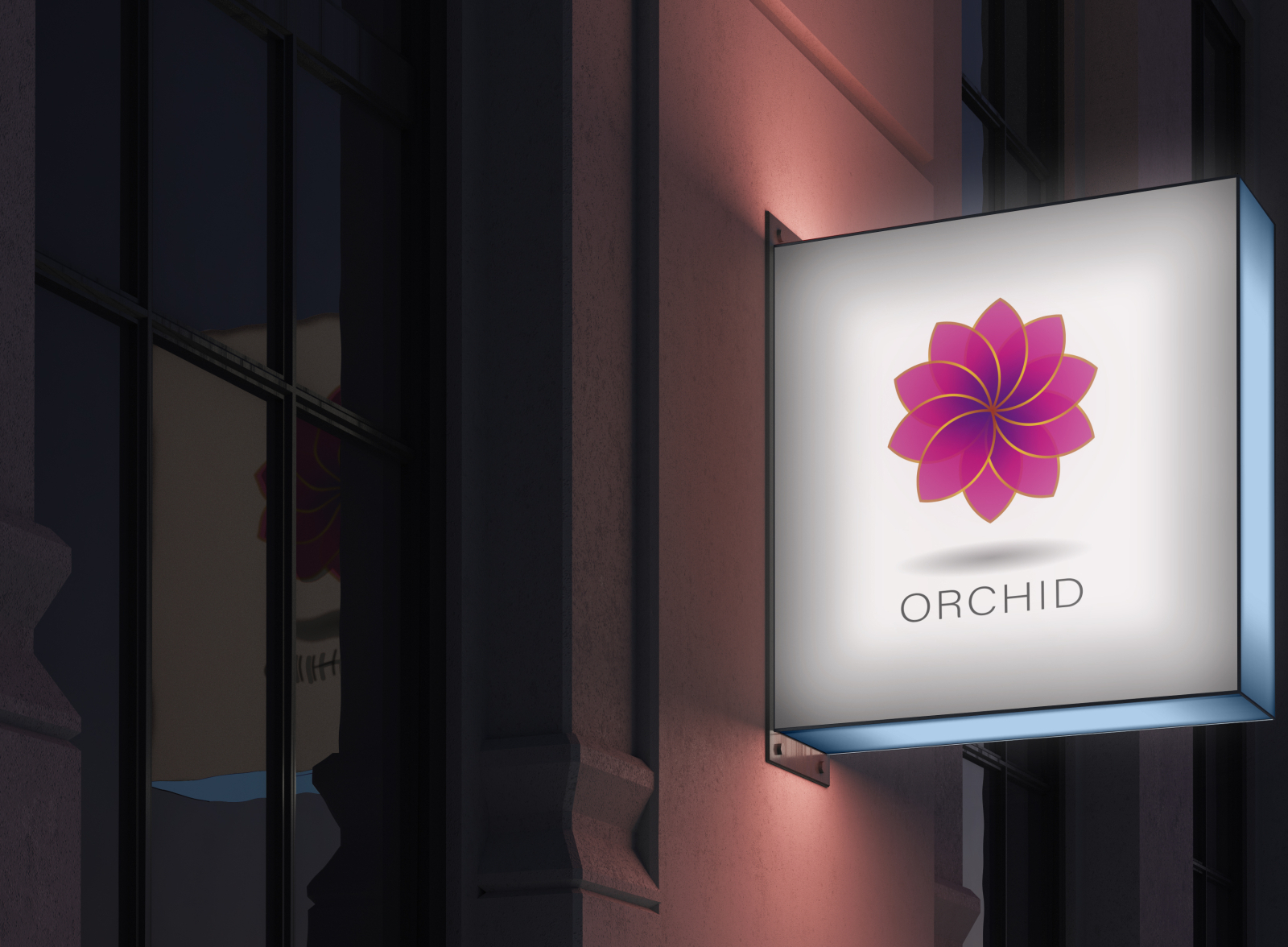 feminine flower purple orchid logo – MasterBundles