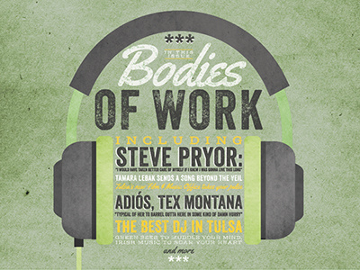 Bodies of Work cover green headphones music newspaper