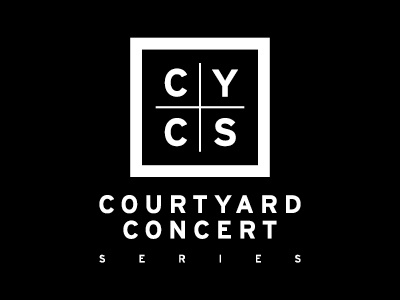 Courtyard Concert Series black and white concert logo minimal music
