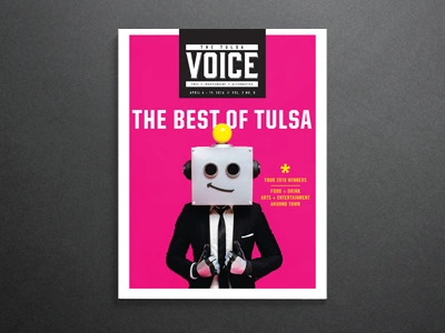 The Tulsa Voice - Best of Tulsa alt weekly best cover editorial magazine newspaper newsprint pink robot tulsa