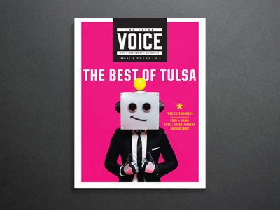 The Tulsa Voice - Best of Tulsa alt weekly best cover editorial magazine newspaper newsprint pink robot tulsa