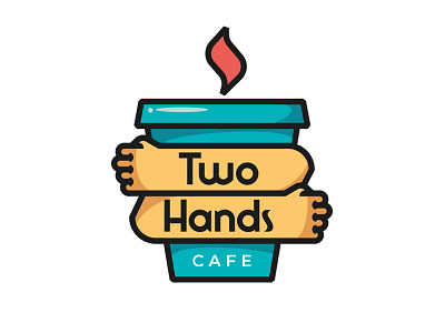 Two hands branding identity design illustration lettering logo minimal type typography