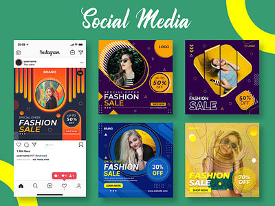 Social media post template design. facebook ads insta ad banner