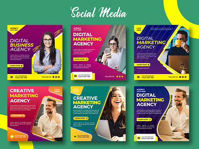 Awesome unique social media design of digital agency posts 2