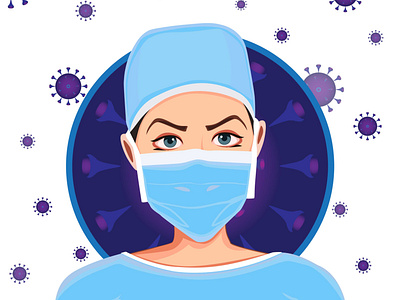 Beautiful nurse cartoon character illustration