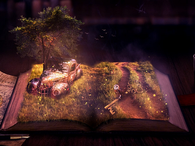 Magical book book composite creative design fantasy graphics magical photoshop reading worlds