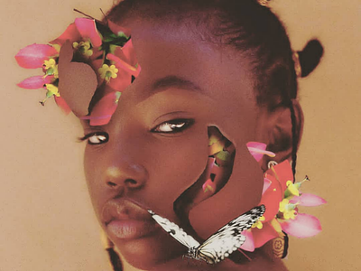 Little flower africa black composite design flower girl photoshop