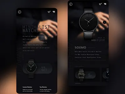 Mobile design MW dark minimalistic mobile simple ui ux watch