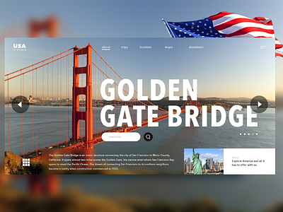 USA Travels america clean design desktop golden gate graphics information ui usa ux webdesign