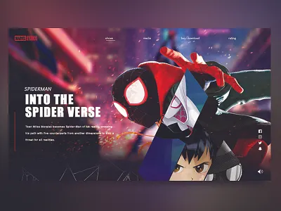 Spider-verse (web) 2d adobe branding design desktop miles morales movie spiderman ui ux vector webdesign webdesigns