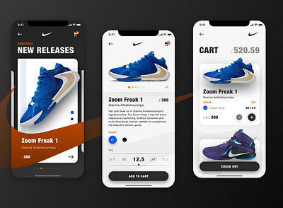 Nike Store App design ui ux