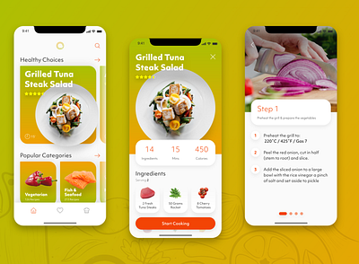 Healthy Cooking App design ui ux