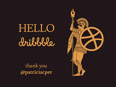 Hoplite | Hello Dribbble antique art debut design greek hello dribbble illustration warrior
