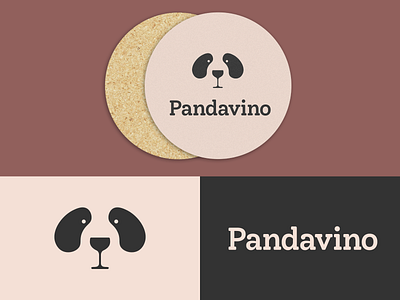 Pandavino | Logo for a Wine Bar glass logo logo design logotype panda wine wine bar wine glass