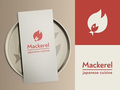 Mackerel | Logo for a seafood restaurant fish flame logo logo design logotype m monogram seafood