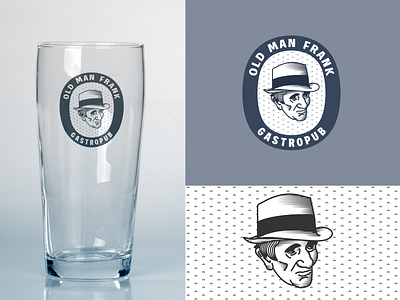 Old Man Frank | Logo for a Gastropub bar branding engraving graphic design illustration logo logo design logotype portrait pub vector