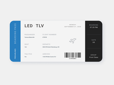 DailyUI 024   Boarding pass