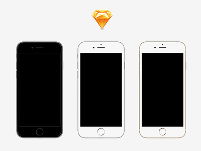 iPhone 6 & 6 Plus Devices (Sketch) apple device iphone6 iphone6plus mockup sketch template vector