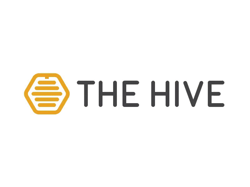 The Hive Identity Construction beehive branding chip construction grey hive identity logo logomark logotype tech yellow
