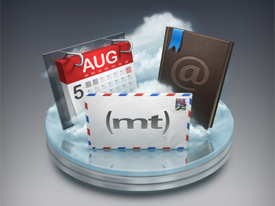 Mail icon 3d address calendar clouds icon mail reflections