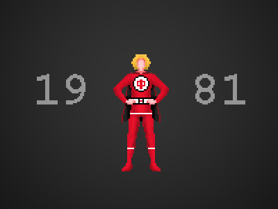 Who could it be? 1981 hero pixel art rebound red tv