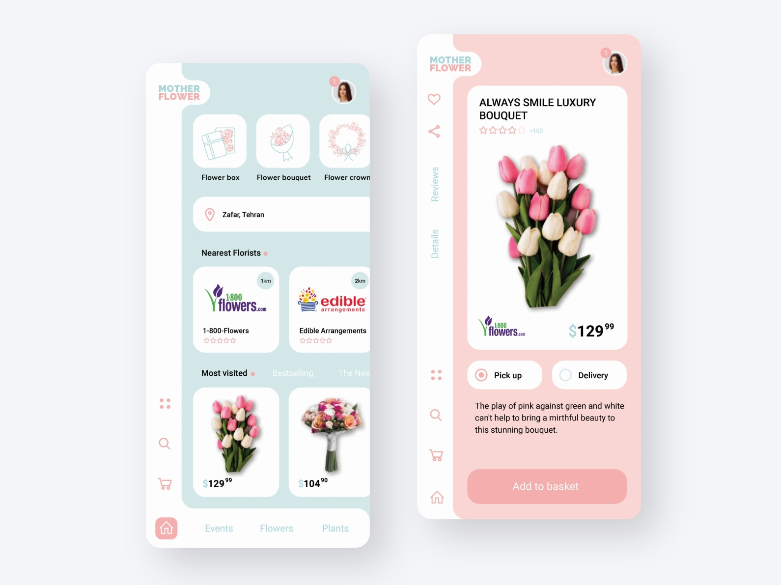 online flower ordering app by morteza hashemian on Dribbble
