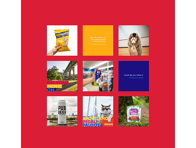 Plaid Pantry Social Media colorful grid instagram minimal photography red social media typography