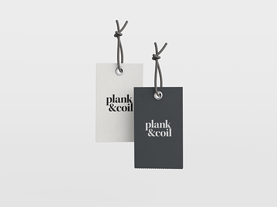Plank & Coil Tag ampersand black black white branding design logo logotype minimal serif strategy