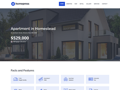 Single property home Real estate company website