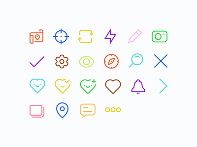 App icons color colorful colour iconography icons pictograms