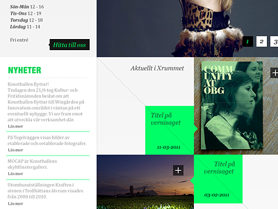 Konsthallen Trollhättan - Design mockup contrast design green grid metro microsoft subtle ui web web design website