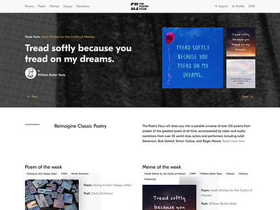 The Poetry Hour 👀 eesti poetry web web design