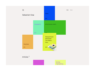 New portfolio layout cases colorful experiment layout personal portfolio