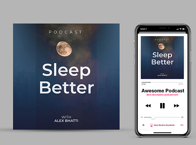 Podcast Cover Art Sleep Better podcast cover art canva