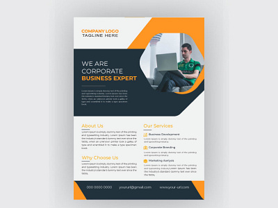 Corporate Flyer Template banner branding business design media promotion typography