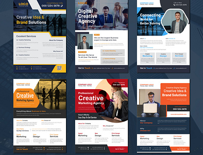 Professional Corporate Marketing Agency Flyer Design Template branding business design promotion unique