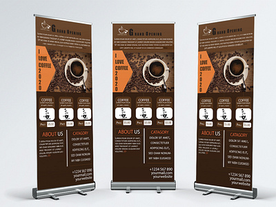 Creative Coffee Roll-Up Banner Design